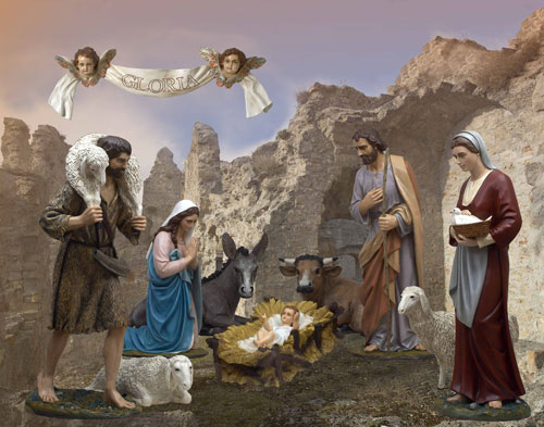 Festone gloria con cherubini cm. 145 x 60